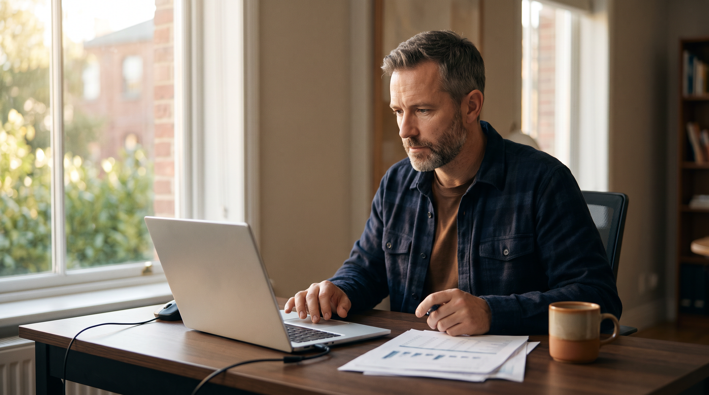 Veteran reviewing benefits calculations