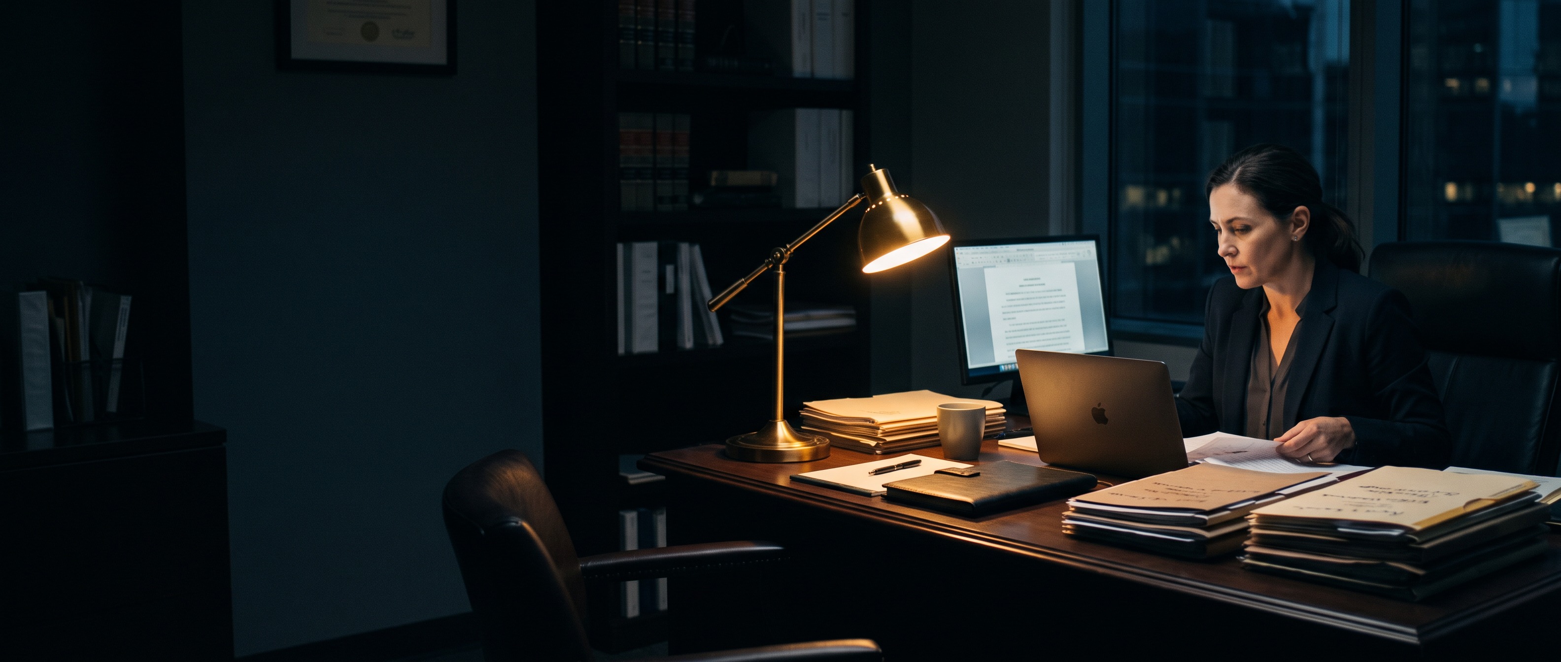 Law office at night