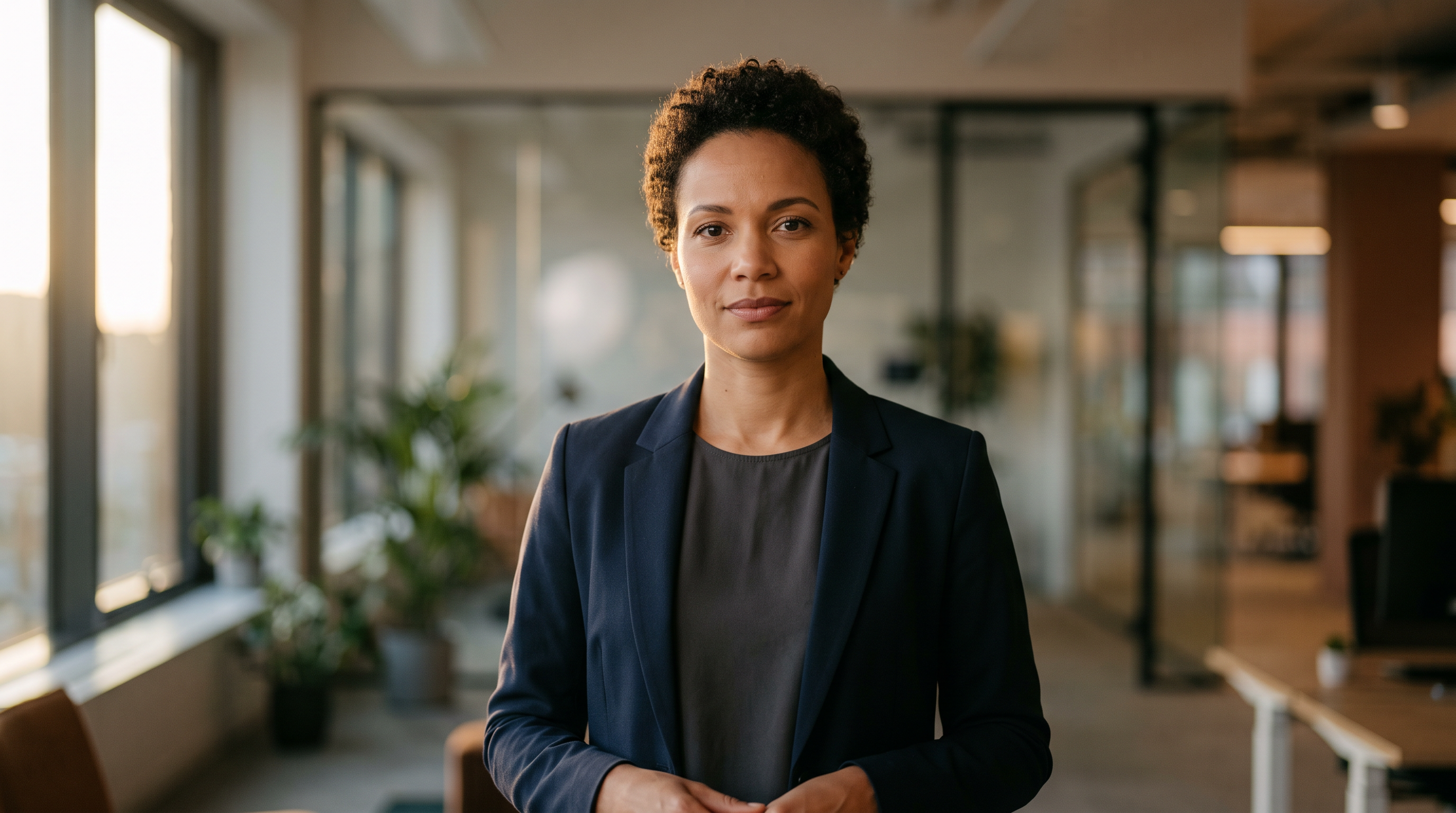 Confident woman veteran